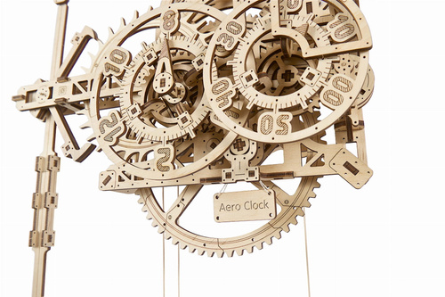 Drewniany Zegar Mechaniczny z Wahadłem DIY - Ugears Aero Clock